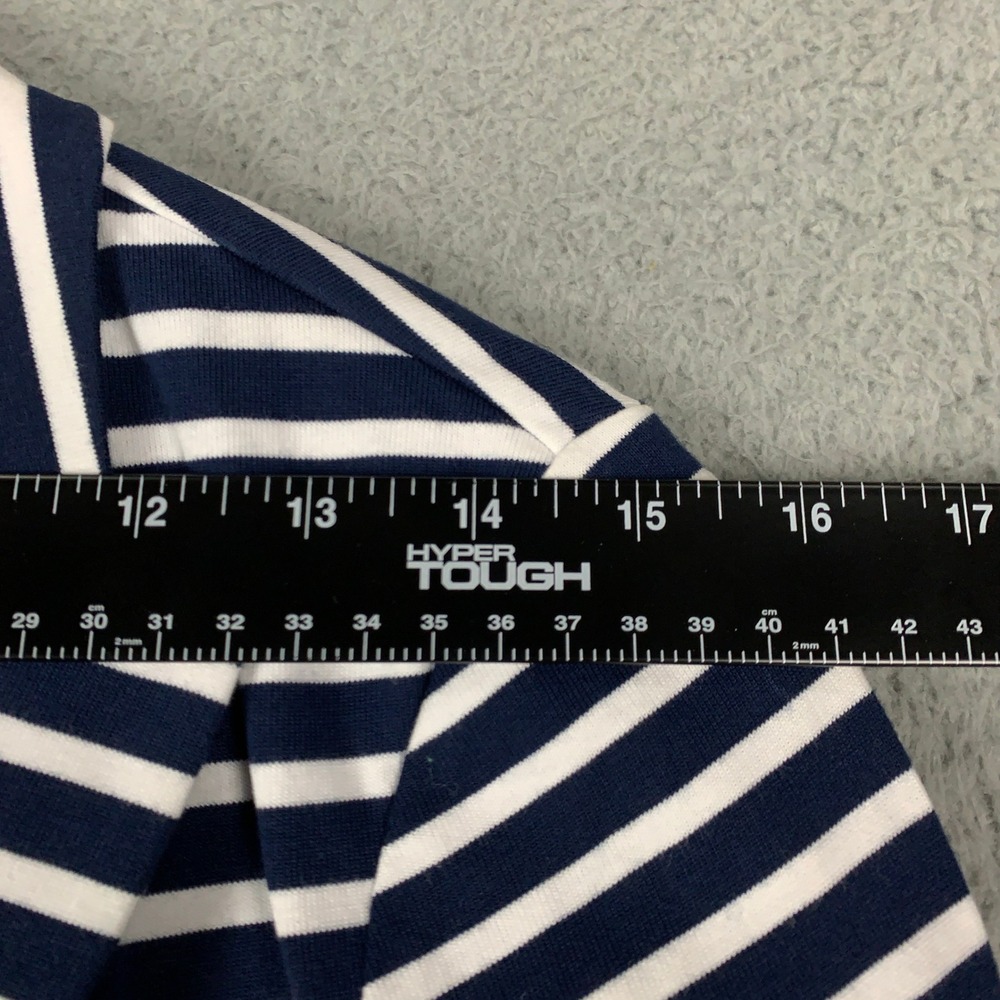 Lauren Ralph Lauren Striped Knit Blazer Womens Medium Navy White Coastal Preppy - Picture 13 of 14
